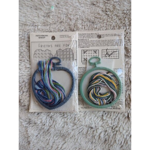 Lot of 2 New Berlin Co. Counted Cross Stitch Kits Friends Are Ewes Fluffy Vtg - Picture 2 of 2